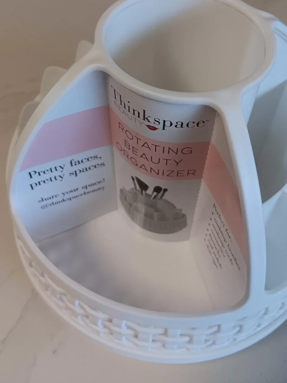 THINKSPACE Rotating Beauty Organizer White NEW